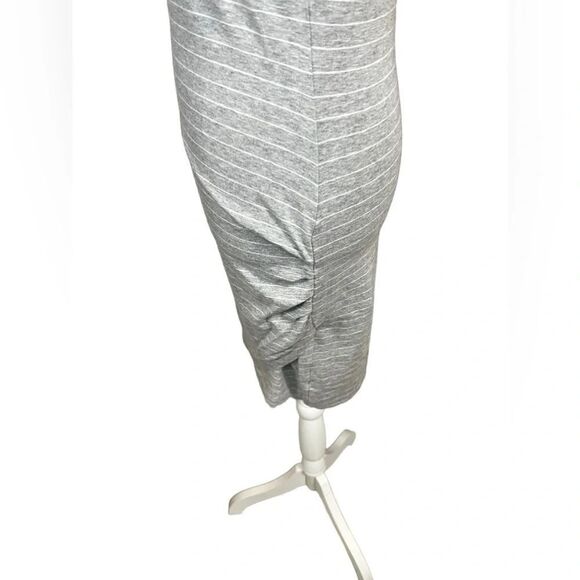 Athleta Knee Length Casual Striped Dresses small gray and white stripe midi - Picture 3 of 11